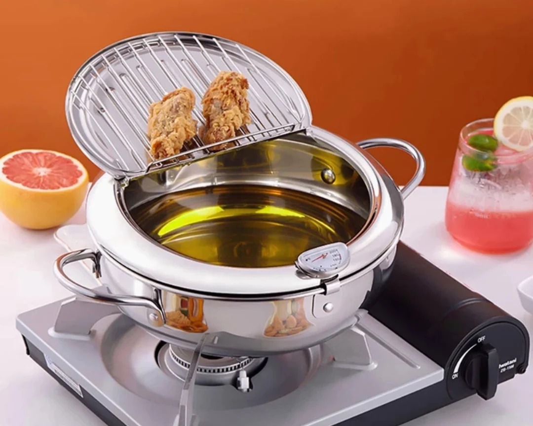 Poêle à frire, marmite avec thermomètre Poêle à frire japonaise en